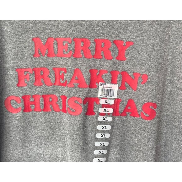 Merry Freaking Christmas Graphic Tshirt XL Gray New Holiday - Picture 5 of 8